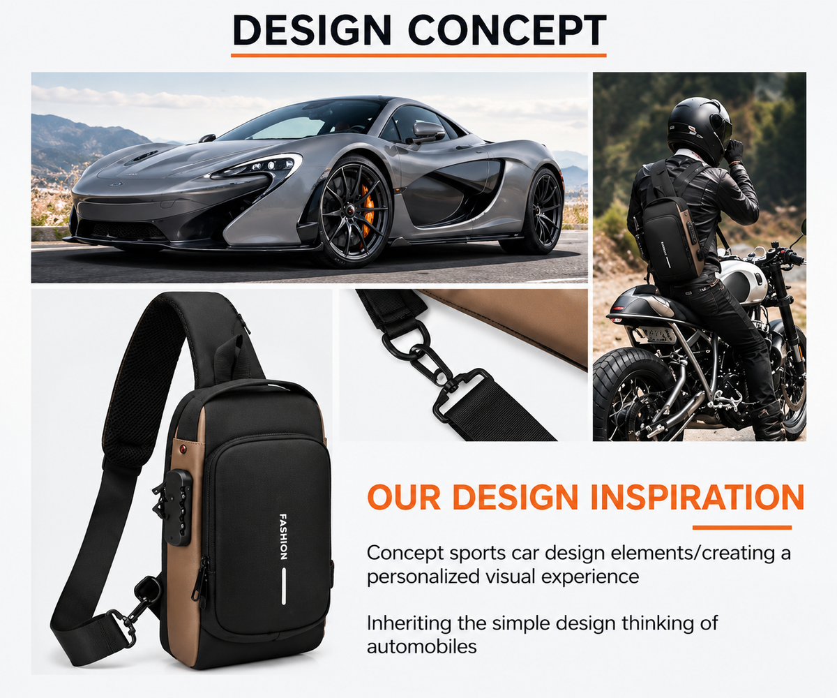 Premium Anti-Theft Chest Sling Bag with USB Charging Port