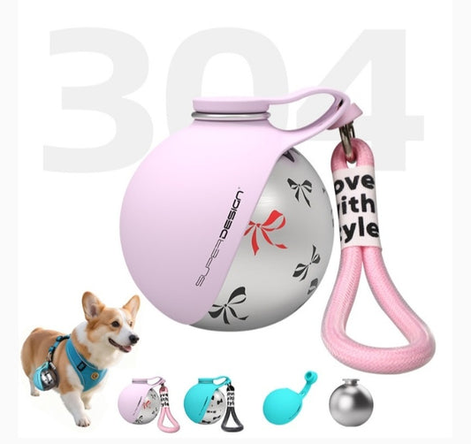 Portable Outdoor Pet Stainless Steel Water Cup Dog Water Bottle Convenient Dog Drink Dispenser Puppy Travel Portable Water Bowl Pet Products
