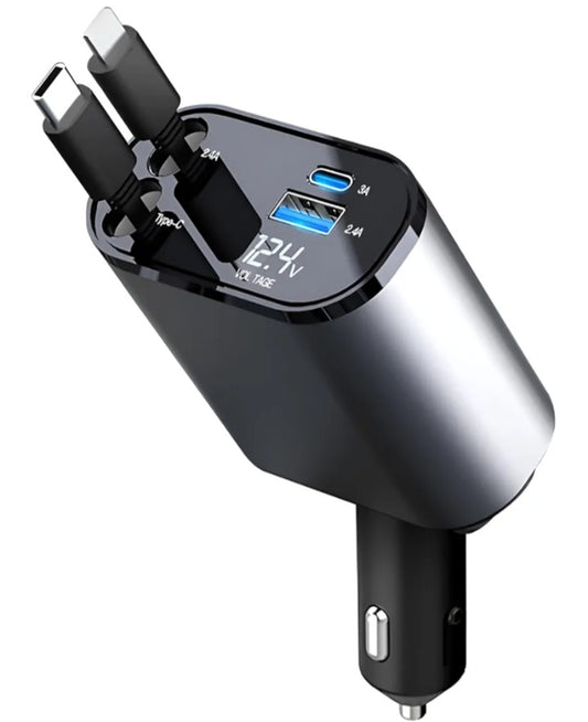 Multi-Charge Pro – Retractable 3-in-1 Car Charger