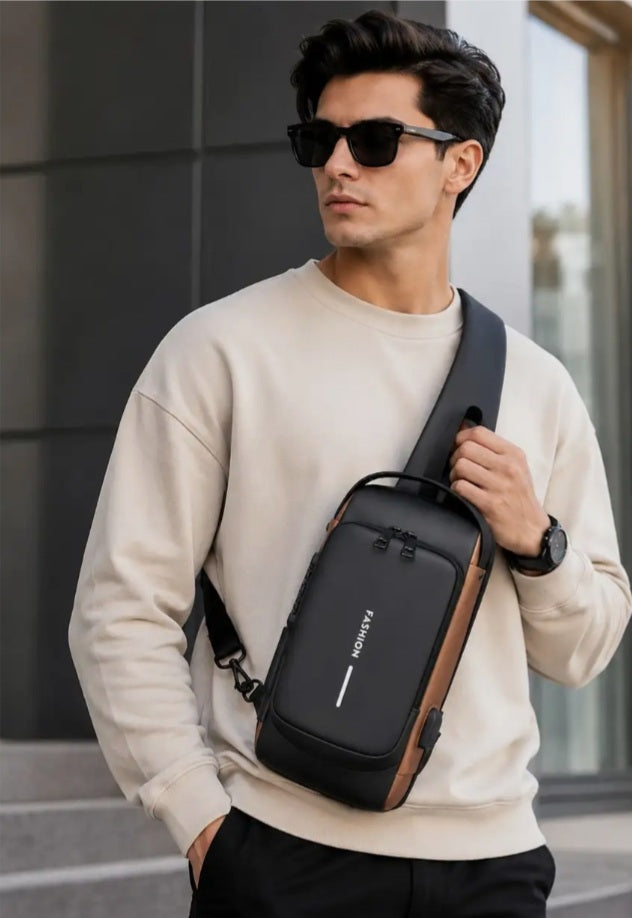 Premium Anti-Theft Chest Sling Bag with USB Charging Port