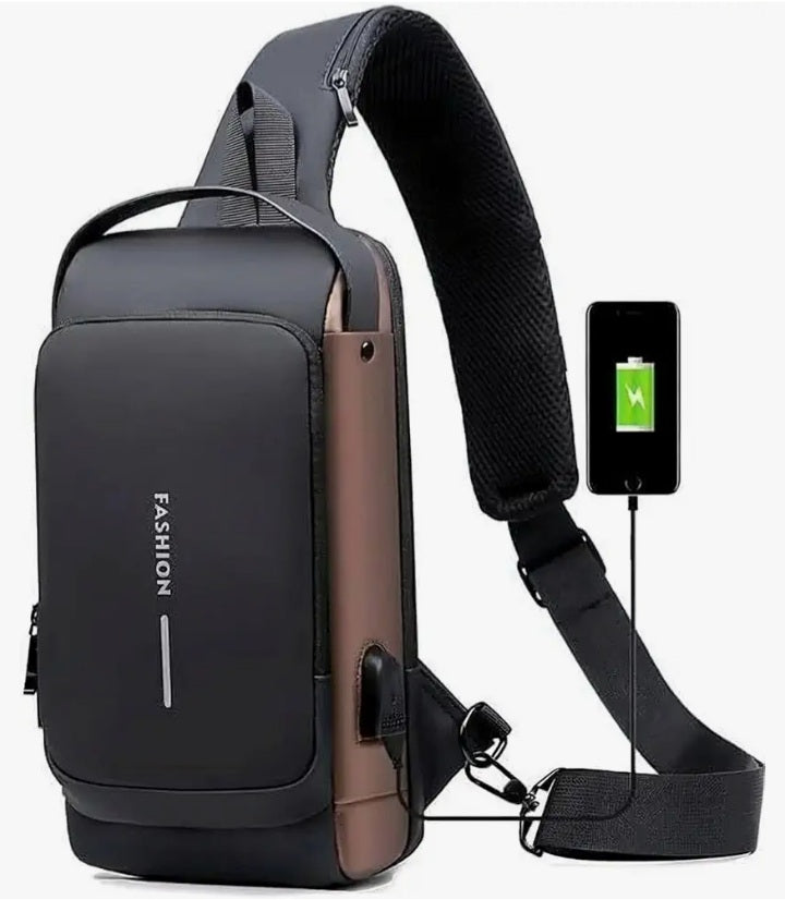 Premium Anti-Theft Chest Sling Bag with USB Charging Port