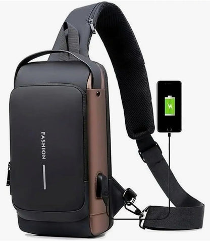 Premium Anti-Theft Chest Sling Bag with USB Charging Port