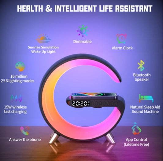 GlowSync – Smart Sunrise Alarm Clock & Wireless Charger